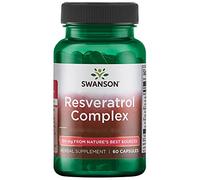 Swanson, Resveratrol Complex, 180mg, 60 Cápsulas, Altamente Dosificado, Testado en Laboratorio, Sin Soja, Sin Gluten, No GMO