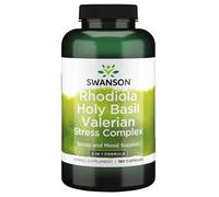 Swanson Rhodiola, albahaca sagrada, complejo de estrés de valeriana 180 tabletas