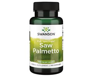 Swanson, Saw Palmetto (Palma de Sierra), 540mg, 100 Cápsulas, Alta Dosis, Probado en Laboratorio, Sin Soja, Sin Gluten, No GMO