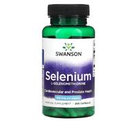 Swanson - SELENIUM 100 mcg | Complejo de Selenio de Albion - Selenio (L-Selenometionina) | Apoyo Antioxidante & Sistema Inmunológico - 200 Cápsulas