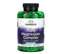 Swanson Triple Magnesium Complex 400mg - Suplemento de Magnesio Avanzado para Salud Cardiovascular, Ósea y Nerviosa - 300 Cápsulas