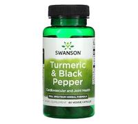 Swanson - Turmeric & Black Pepper | Cúrcuma y Pimienta Negra | Apoyo Natural para la Salud Articular - 60 Cápsulas