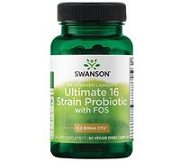 Swanson, Ultimate 16-Strain Probi with FOS, 16 Cepas de Bacterias Buenas con Fructooligosacáridos, 60 Cápsulas, Probado en Laboratorio, Sin Soja, Sin Gluten, No GMO