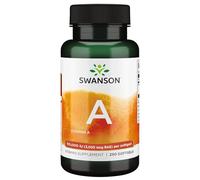 Swanson, Vitamin A 10.000IU (3.000mcg), con Aceite de Hígado de Bacalao, 250 Cápsulas blandas, Altamente Dosificadas, Probadas en Laboratorio, Sin Soja, Sin Gluten, no GMO