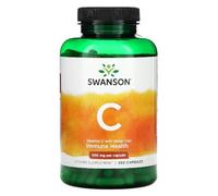Swanson - VITAMIN C WITH ROSE HIPS - 500 MG | Vitamina C con Escaramujo | Apoyo para el Sistema Inmunológico - 250 Cápsulas