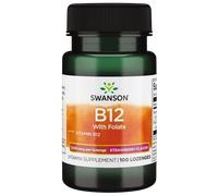 Swanson Vitamina B12 con folato, 1.000 mcg, sabor a fresa