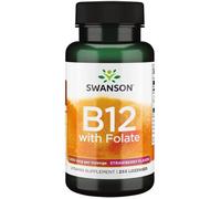 Swanson, vitamina B12 con folato, sabor a fresa, 1.000 mcg, 250 pastillas par...