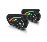 SWAREY Intercomunicador Casco Moto de 2 Vías con Compartir Música, Radio FM, Auriculares Casco Moto Impermeable IP67, Gama Comunicación Intercom de 1000m (2 Paquete)