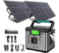 SWAREY S500 Pro Estación de energía de 500 W (1000 W de pico) Generador solar de 518 Wh Cargador de energía de respaldo Banco de energía con 2 paneles solares de 100 W