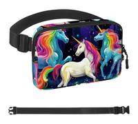 Swarm Art Unicorns-226 - Cangurera cruzada para hombres y mujeres, riñonera para viajes, casual, caminar, correr, senderismo, ciclismo, multicolor, 4 x 23 x 15 cm, multicolor, 1.5x9.0x5.9in/4x23x15cm