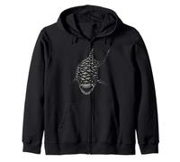 Swarm Of Small Sharks Form Great White Shark Sudadera con Capucha