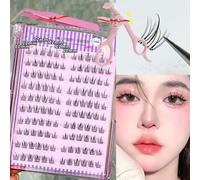 Swarous Waterproof Glue-Free Realistic False Eyelashes, Waterproof Lash Clusters Kit, Self Adhesive Eyelashes Natural Look, 10 Rows of Large Capacity Reusable Strip Lashes (MJS03)