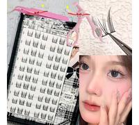 Swarous Waterproof Glue-Free Realistic False Eyelashes, Waterproof Lash Clusters Kit, Self Adhesive Eyelashes Natural Look, 10 Rows of Large Capacity Reusable Strip Lashes (st1)