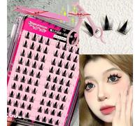 Swarous Waterproof Glue-Free Realistic False Eyelashes, Waterproof Lash Clusters Kit, Self Adhesive Eyelashes Natural Look, 10 Rows of Large Capacity Reusable Strip Lashes (ST9)