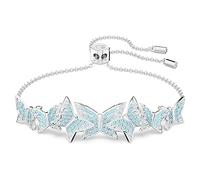 Swarovksi Pulsera Lilia, mariposas de cristal azul, con Baño de Rodio, de la Colección Lila de Swarovski