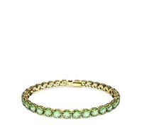 Pulsera Matrix Tennis, Talla redonda, Verde, Baño tono oro L
