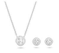 Swarovski Angelic Square Set, blanco, chapado en rodio, talla única, metal, sin piedras preciosas