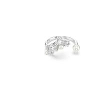 Anillo abierto Constella, Crystal Pearl, Tallas redondas, Blanco, Baño de rodio 52
