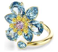 Swarovski Anillo abierto Idyllia Fiore, azul, talla 60, cód. 5721590