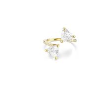 Swarovski Anillo abierto Mesmera Attract, Talla de corazón, Pavé, Corazón, Blanco, Baño tono oro