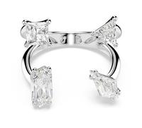 Swarovski Anillo Abierto Mesmera, Blanco, Acabado en Tono Plateado, 55