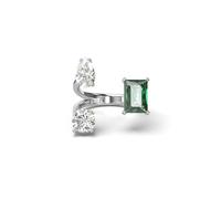 Swarovski Anillo Abierto Mesmera, Verde, Acabado en Tono Plateado, 52