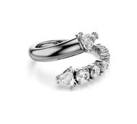 Swarovski Anillo abierto Sublima, Corte mixto, Blanco, Baño de rutenio, 58, Cristal, Sin piedra preciosa