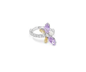 Swarovski Anillo amarillo / lila / plata / transparente 52 EUR