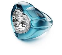 Swarovski Anillo cóctel Dulcis, corte corazón, pavé, corazón, azul