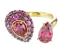 Swarovski Anillo Cóctel Sublima, Corte Pear, Rojo, Acabado Oro 18K, 50, Acabado en oro de 18 quilates, circonita cúbica, Circonita cúbica