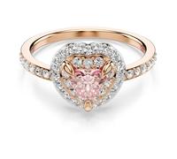 Swarovski Anillo con motivo One, Talla de corazón, Pavé, Corazón, Combinación de acabados metálicos