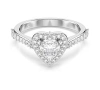 Swarovski Anillo con motivo Una Angelic, Tallas mixtas, Corazón, Blanco, Baño de rodio