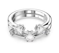 Swarovski Anillo Constella, Conjunto (2), Talla redonda, Blanco, Baño de rodio