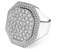 Swarovski Anillo de cóctel Dextera, Forma octagonal, Blanco, Baño de rodio