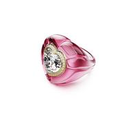 Swarovski Anillo de Cóctel Dulcis, Colección Dulcis, Talla de Corazón, Pavé, Baño en Tono Oro, Cristal en Rosa, Resina, Inspiración Pop Art, Rosa
