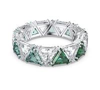 Anillo de cóctel Ortyx, Talla triangular, Verde, Baño de rodio 58