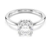 Swarovski Anillo de cóctel Stilla, Talla redonda, Blanco, Acabado en tono plateado