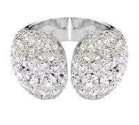 Swarovski Anillo de cóctel Sublima, corte redondo, blanco, chapado en rodio, talla 52
