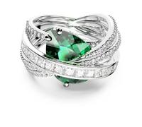 Swarovski Anillo de mujer Hyperbola verde chapado en rodio 5666958, Rodio