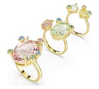 Swarovski Anillo Gema, Juego de 3 Anillos, Corte Mixto, Multicolor, Chapado en Oro, 60, Cristal, Sin piedra preciosa
