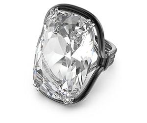 Swarovski Anillo Harmonia, Cristal de gran tamaño, Blanco, Combinación de acabados metálicos