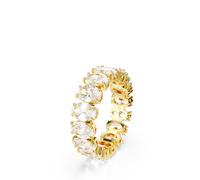 Swarovski Anillo Matrix, Talla ovalada, Blanco, Baño tono oro, Crystal, Zirconia cúbica