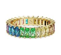Swarovski Anillo Matrix, Talla baguette, Multicolor, Baño tono oro