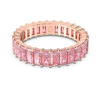 Swarovski Anillo Matrix, Talla baguette, Rosa, Baño tono oro rosa