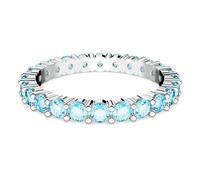 Swarovski Anillo Matrix, Talla redonda, Azules, Baño de rodio