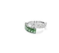 Swarovski Anillo Matrix, Tallas mixtas, Verde, Baño de rodio