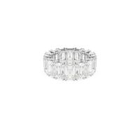 Swarovski Anillo Matrix Vittore, Piedras Blancas en Forma Rectangular, Zirconia, Colección Matrix, Talla Baguette, Baño de Rodio, Blanco