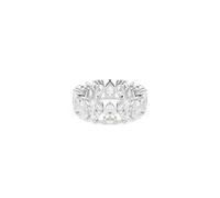 Swarovski Anillo Matrix Vittore, Talla pera, Blanco, Acabado en tono plateado