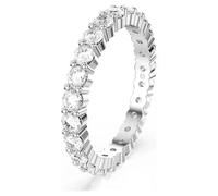 Swarovski Anillo Matrix Vittore, Talla redonda, Blanco, Acabado en tono plateado