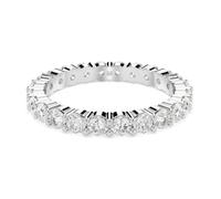 Swarovski Anillo Matrix Vittore, Talla redonda, Blanco, Acabado en tono plateado